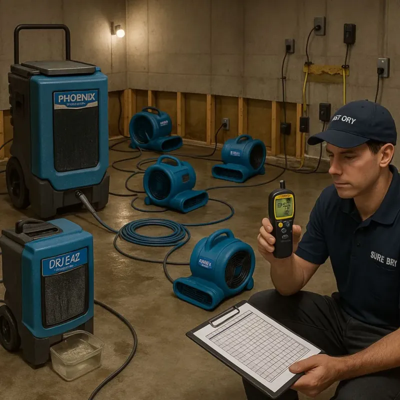 Structural Drying and Dehumidification process in Goshen, CA